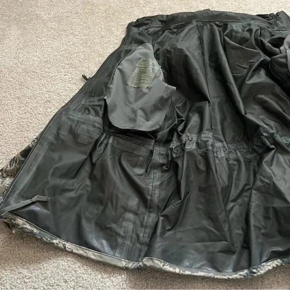 USAF Military AIR FORCE Tiger Stripe Parka GoreTex Rain Coat Men Sz large long - Picture 6 of 16